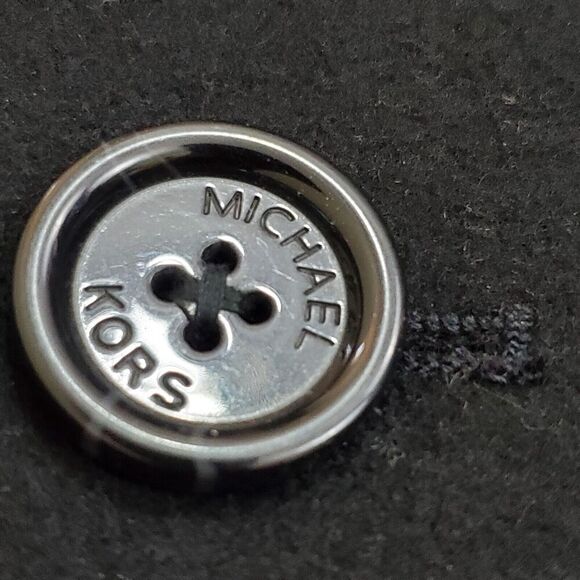 Michael Kors Mens 42L Overcoat Black Wool Blend Single Breasted Lined Old Money - Picture 6 of 14